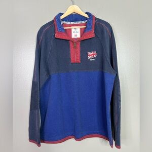 Fat Face men’s The Airlie quarter zip Britain pull over shirt XL blue red